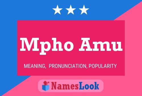 Mpho Amu Name Poster