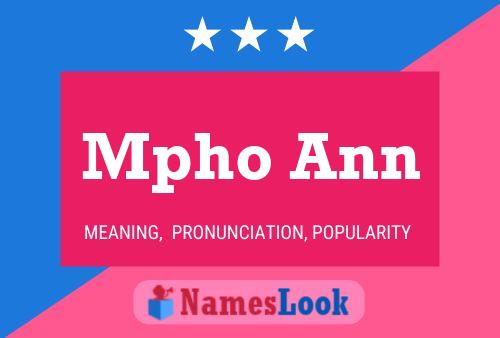 Mpho Ann Name Poster