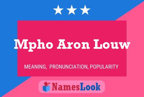 Mpho Aron Louw Name Poster