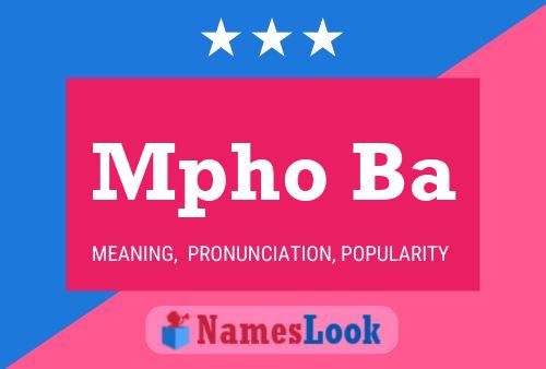 Mpho Ba Name Poster