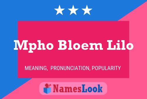 Mpho Bloem Lilo Name Poster