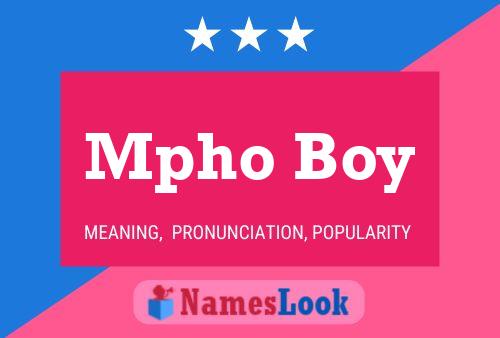 Mpho Boy Name Poster