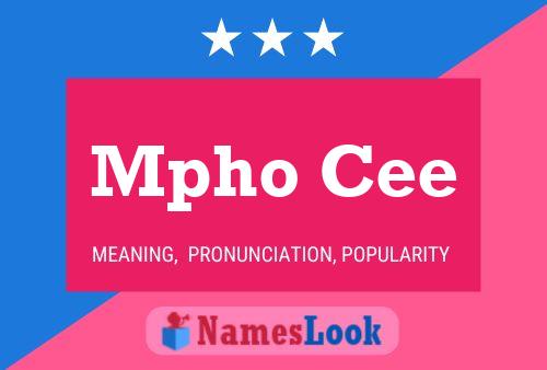 Mpho Cee Name Poster