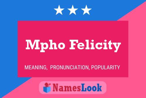 Mpho Felicity Name Poster