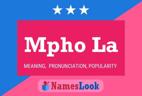 Mpho La Name Poster