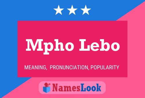 Mpho Lebo Name Poster