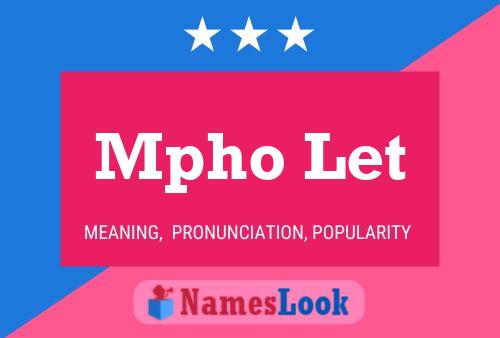 Mpho Let Name Poster