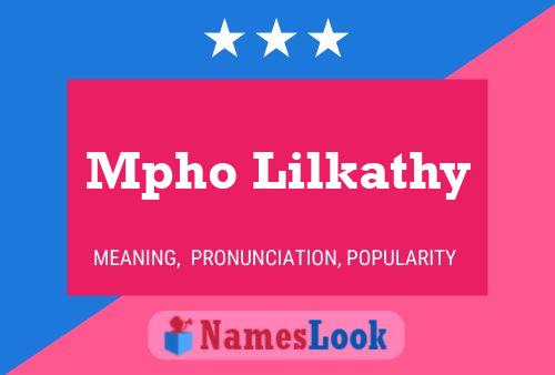 Mpho Lilkathy Name Poster