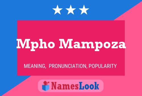 Mpho Mampoza Name Poster