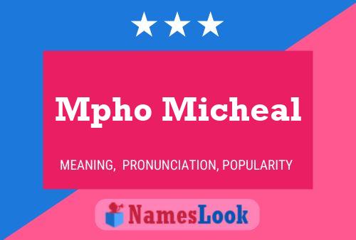 Mpho Micheal Name Poster