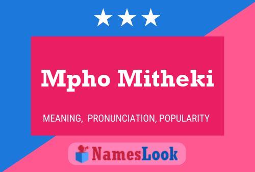 Mpho Mitheki Name Poster