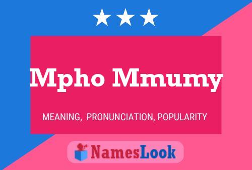 Mpho Mmumy Name Poster