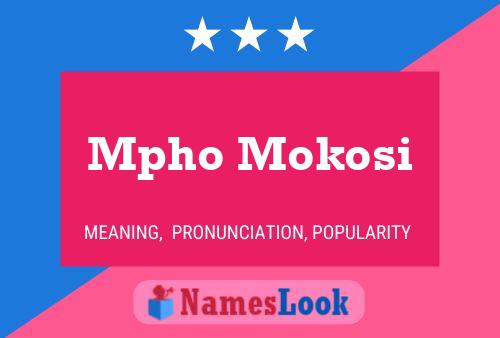 Mpho Mokosi Name Poster