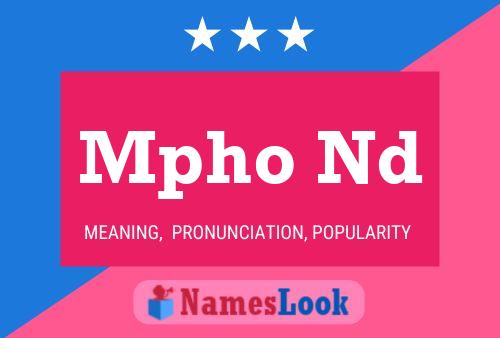 Mpho Nd Name Poster