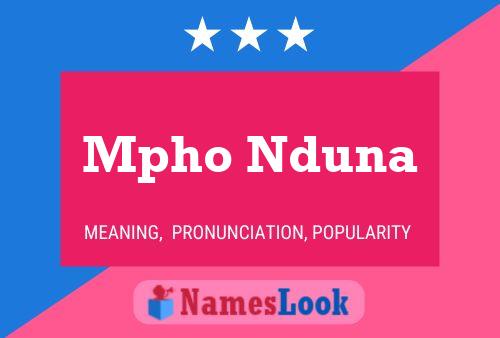 Mpho Nduna Name Poster