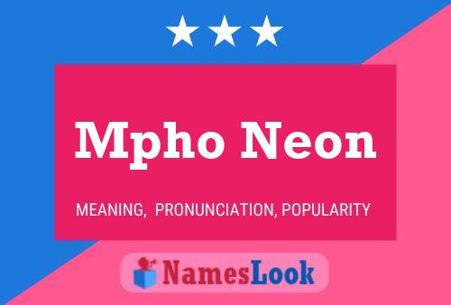 Mpho Neon Name Poster