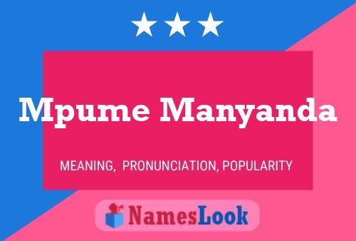 Mpume Manyanda Name Poster