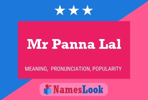 Mr Panna Lal Name Poster