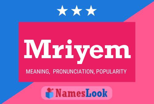 Mriyem Name Poster