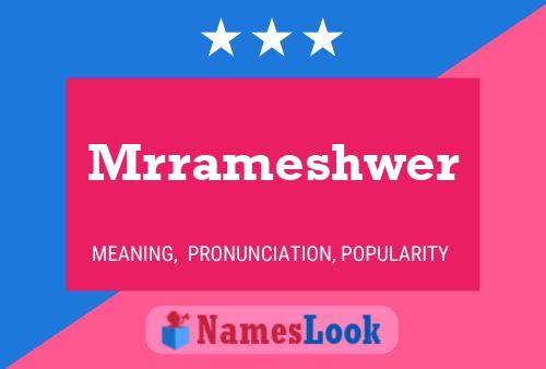 Mrrameshwer Name Poster