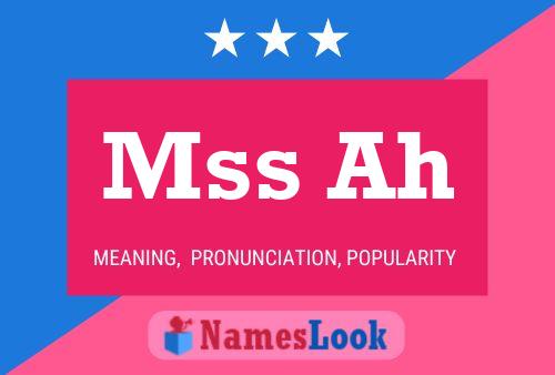 Mss Ah Name Poster