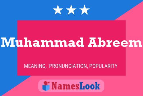 Muhammad Abreem Name Poster