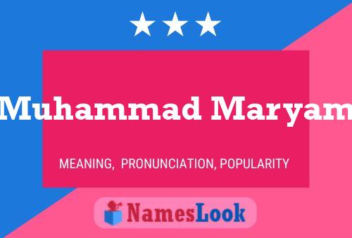 Muhammad Maryam Name Poster