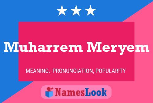 Muharrem Meryem Name Poster