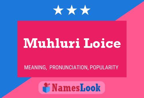 Muhluri Loice Name Poster