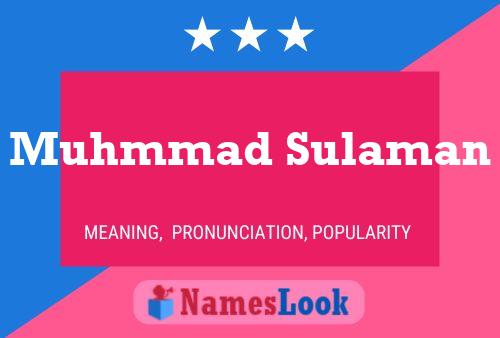 Muhmmad Sulaman Name Poster