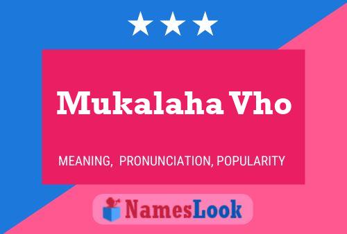 Mukalaha Vho Name Poster