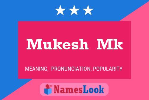 Mukesh  Mk Name Poster