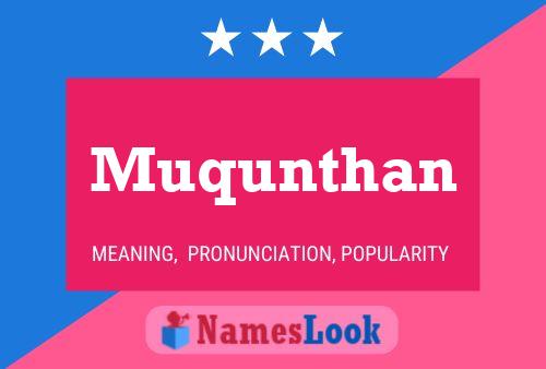 Muqunthan Name Poster