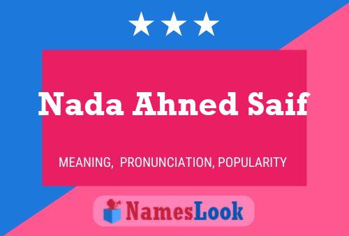 Nada Ahned Saif Name Poster