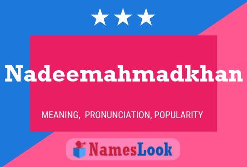 Nadeemahmadkhan Name Poster