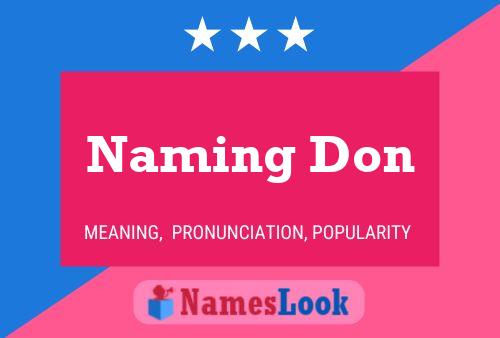 Naming Don Name Poster