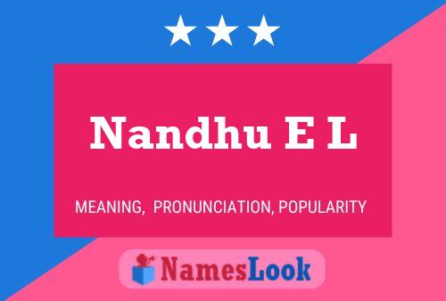 Nandhu E L Name Poster