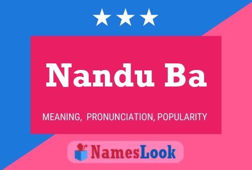 Nandu Ba Name Poster