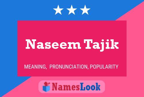 Naseem Tajik Name Poster