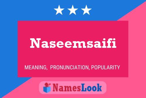 Naseemsaifi Name Poster