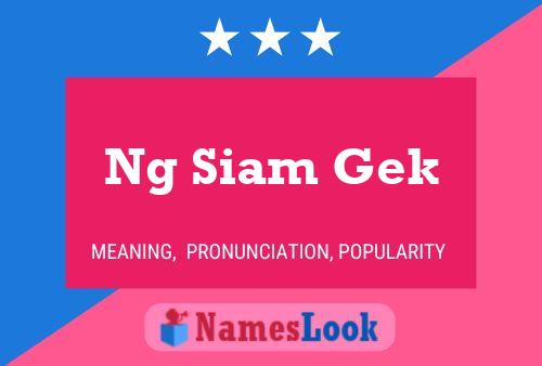 Ng Siam Gek Name Poster