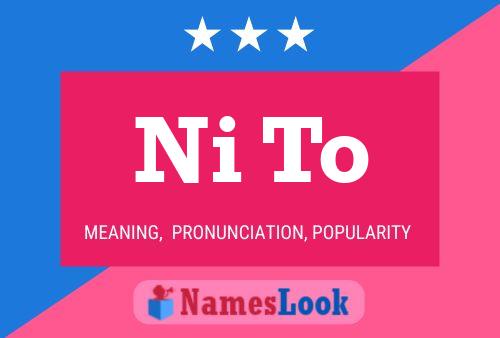 Ni To Name Poster