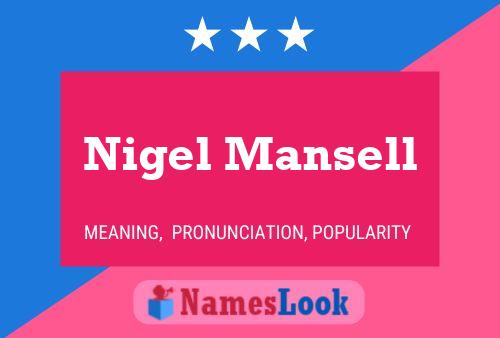 Nigel Mansell Name Poster