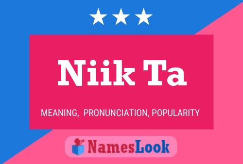 Niik Ta Name Poster