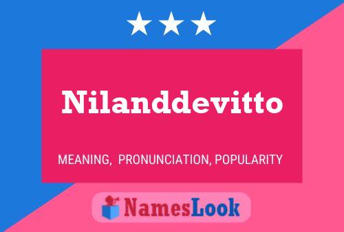 Nilanddevitto Name Poster