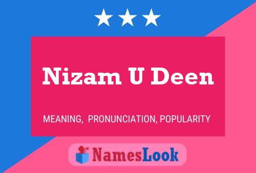 Nizam U Deen Name Poster