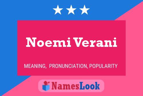 Noemi Verani Name Poster