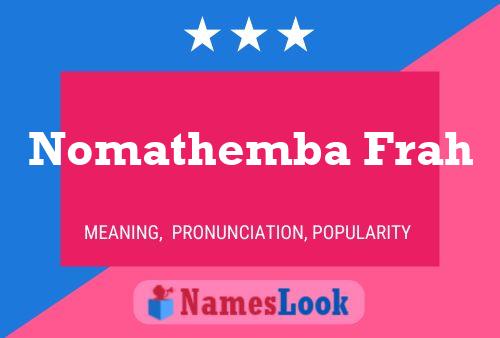 Nomathemba Frah Name Poster