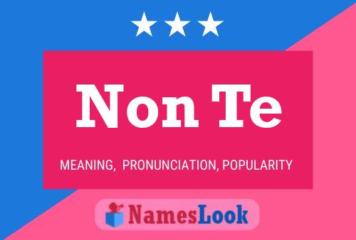 Non Te Name Poster