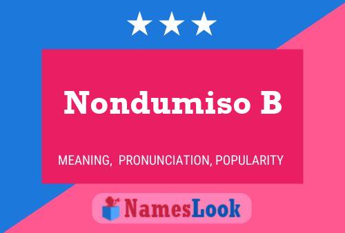 Nondumiso B Name Poster